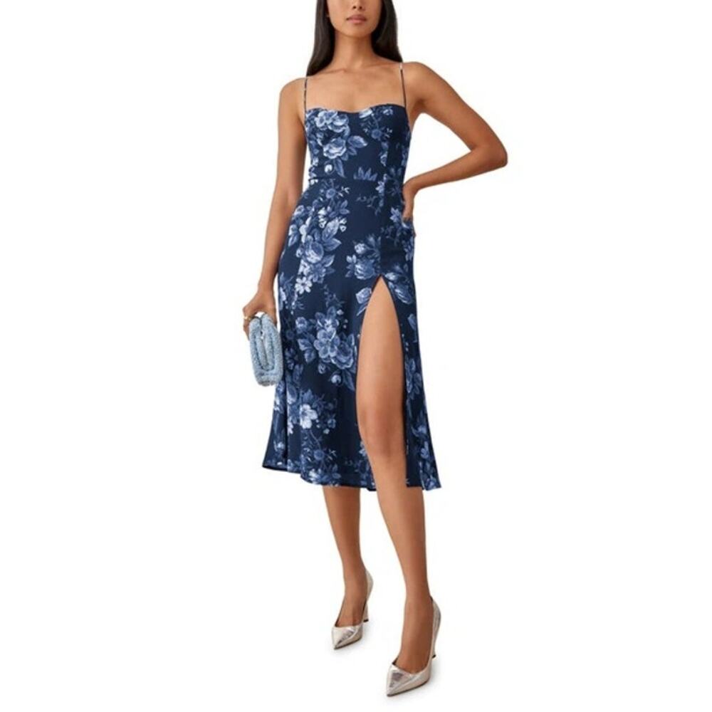 Reformation Floral Juliette Midi Dress in Lottie Size 8